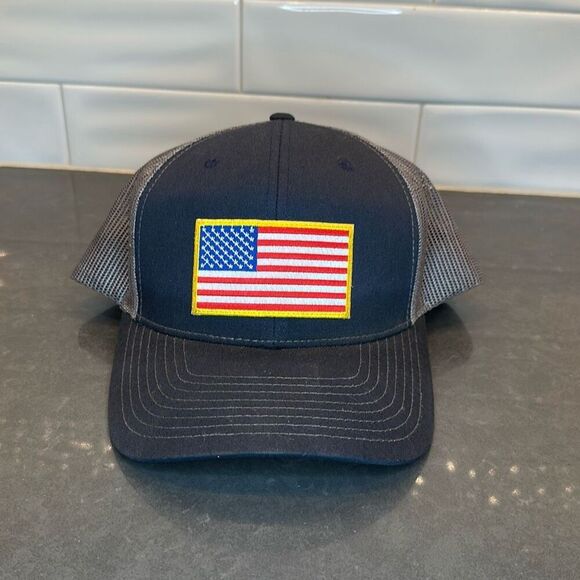 American Flag 6 Panel Adjustable Snapback Trucker Mesh Hat Pacific - Picture 2 of 6
